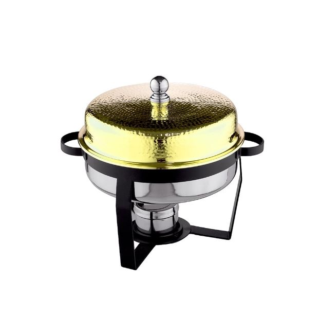 Picture of VENUS 527WGH ROUND CHAFING DISH GOLD HAMMERED 3L