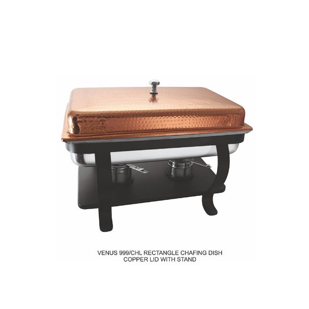Picture of VENUS 999/CHL RECTANGLE CHAFING DISH COPPER LID WITH STAND 12L