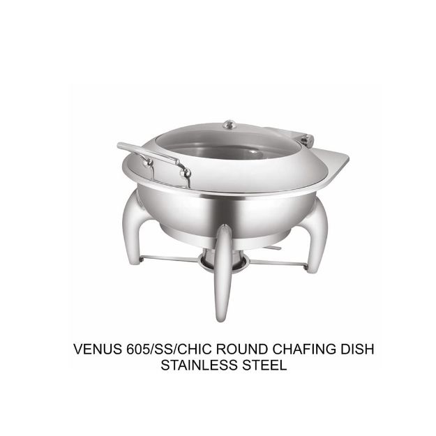 Picture of VENUS 605/SS/CHIC ROUND CHAFING DISH STAINLESS STEEL 6.5L