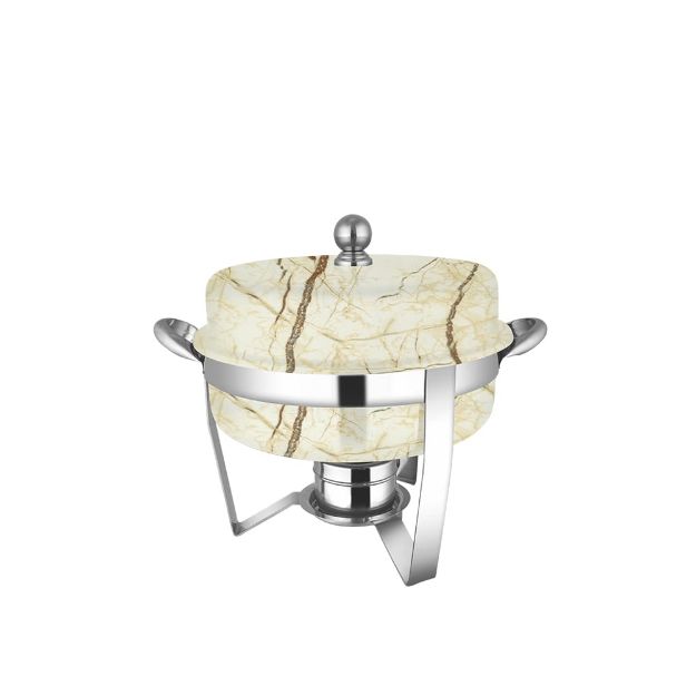 Picture of VENUS 529 ROUND CHAFING DISH BEIGE/BROWN 10L