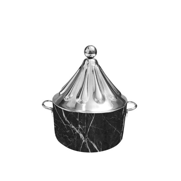 Picture of VN 6002BL PETAL HOTPOT 4L BLACK/STAINLESS STEEL