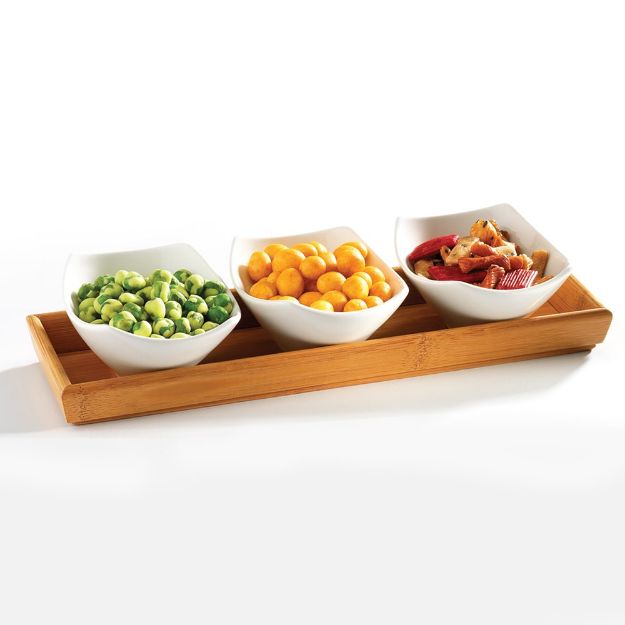 Picture of SYMPHONY 4401 BAMBOO OVAL 4PC SERVING SET