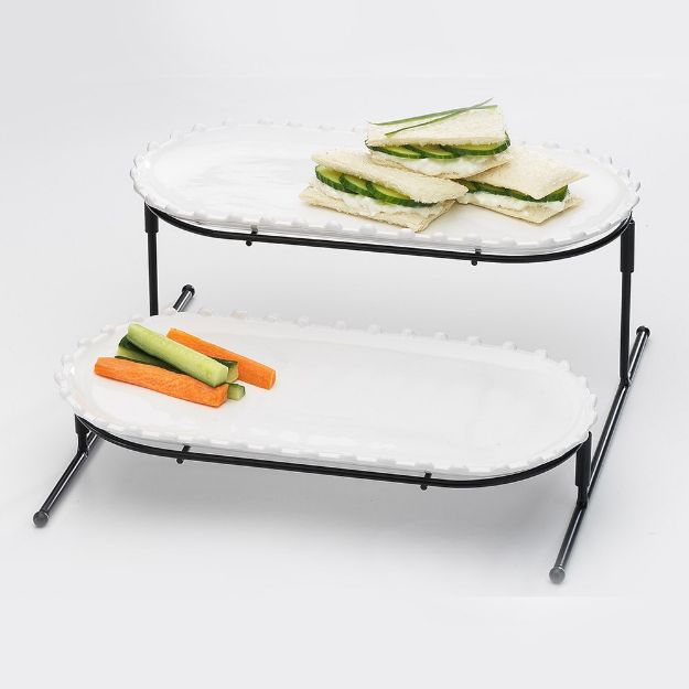 Picture of SYMPHONY 7161 TRES GOURMET 3PC SERVING PLATTER SET WITH RACK