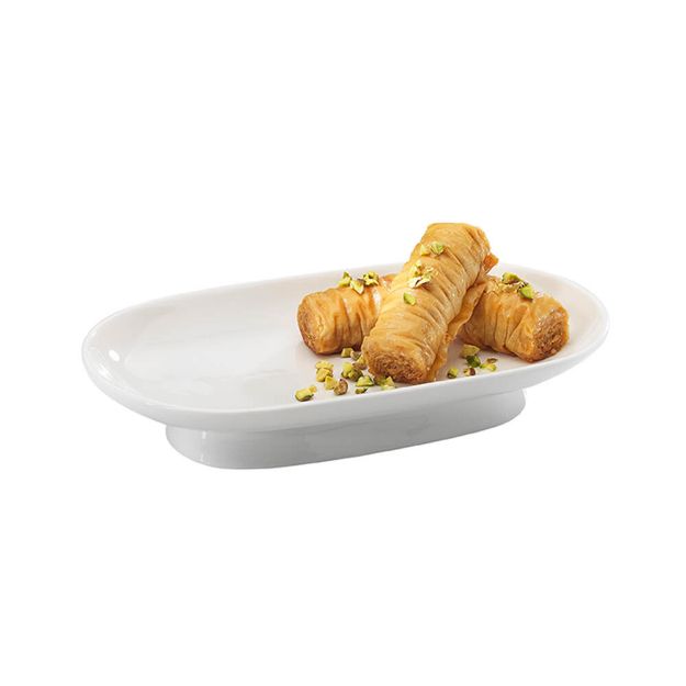 Picture of SYMPHONY 7573 RISE SMALL OVAL FOOTED PLATTER 22x12.5CM