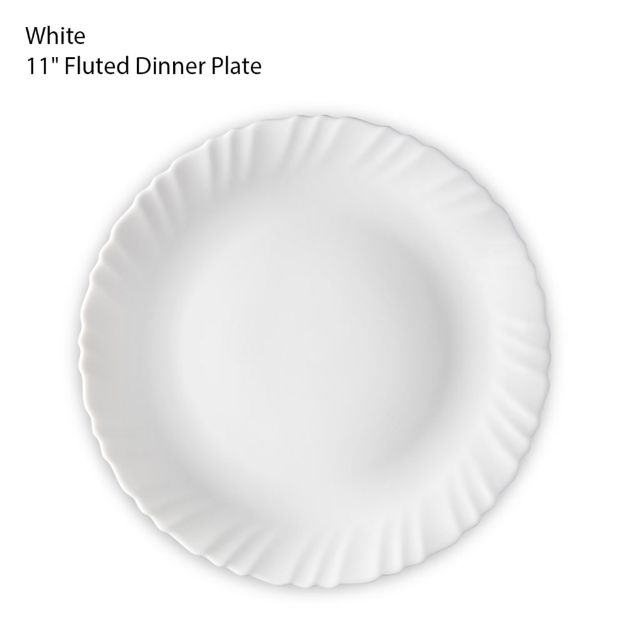 Picture of BOROSIL FLUTED DINNER PLATE 11 INCH WHITE