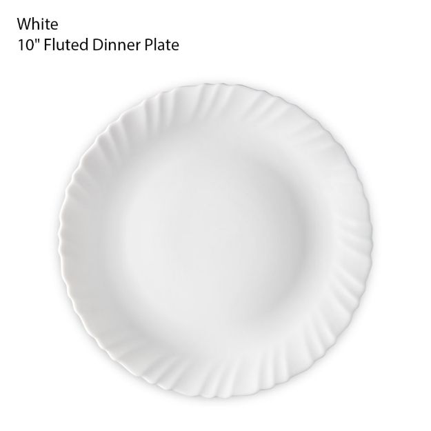 Picture of BOROSIL FLUTED DINNER PLATE 10 INCH WHITE
